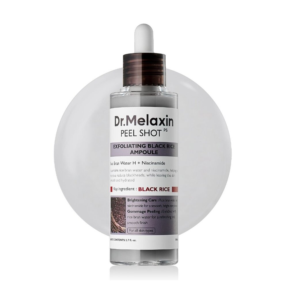 Dr.Melaxin Peel Shot Glow Black Rice Ampoule, Peeling & Absorption (80mL) / NIB